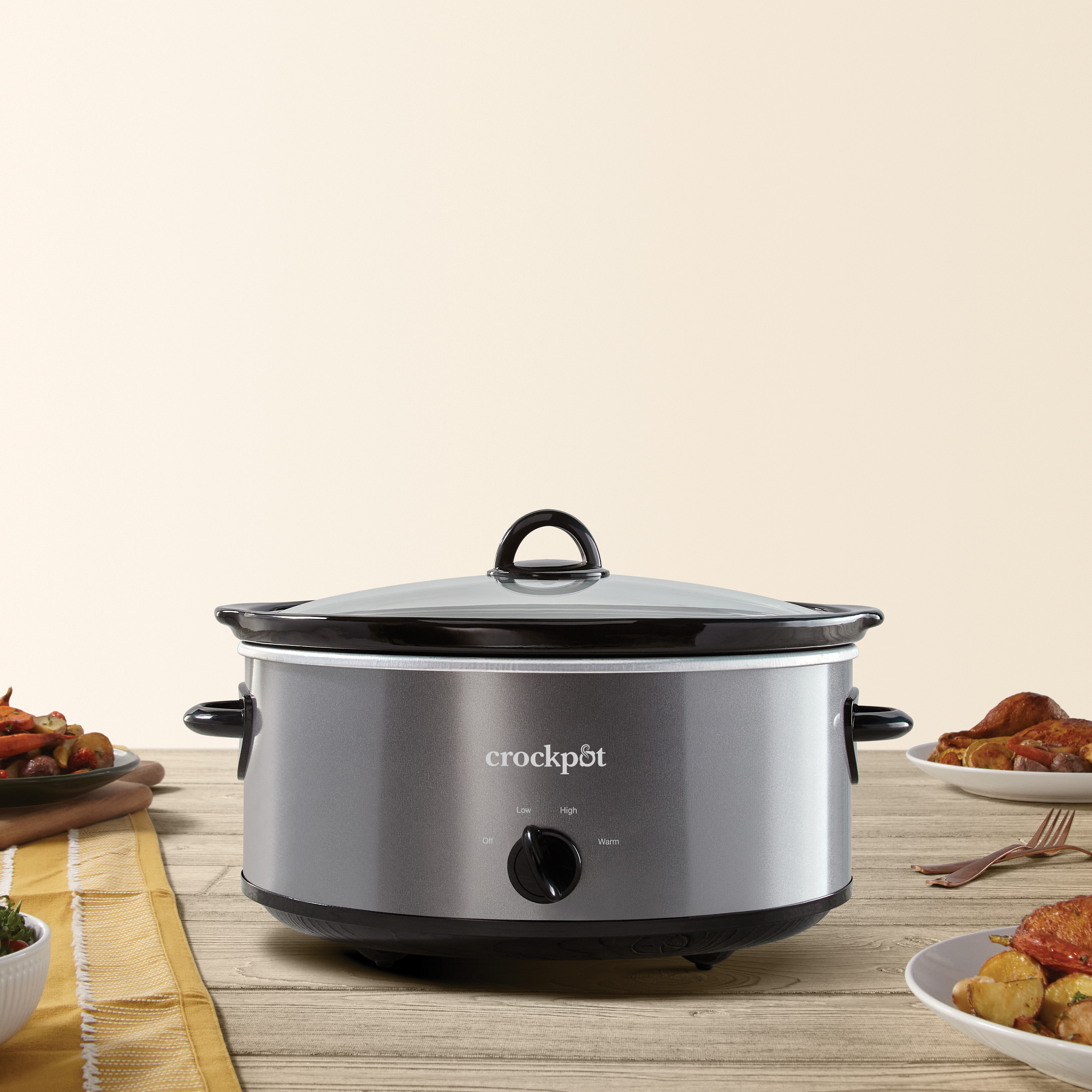 Alternative view of Crock-Pot Manual 7-Quart Slow Cooker, Charcoal