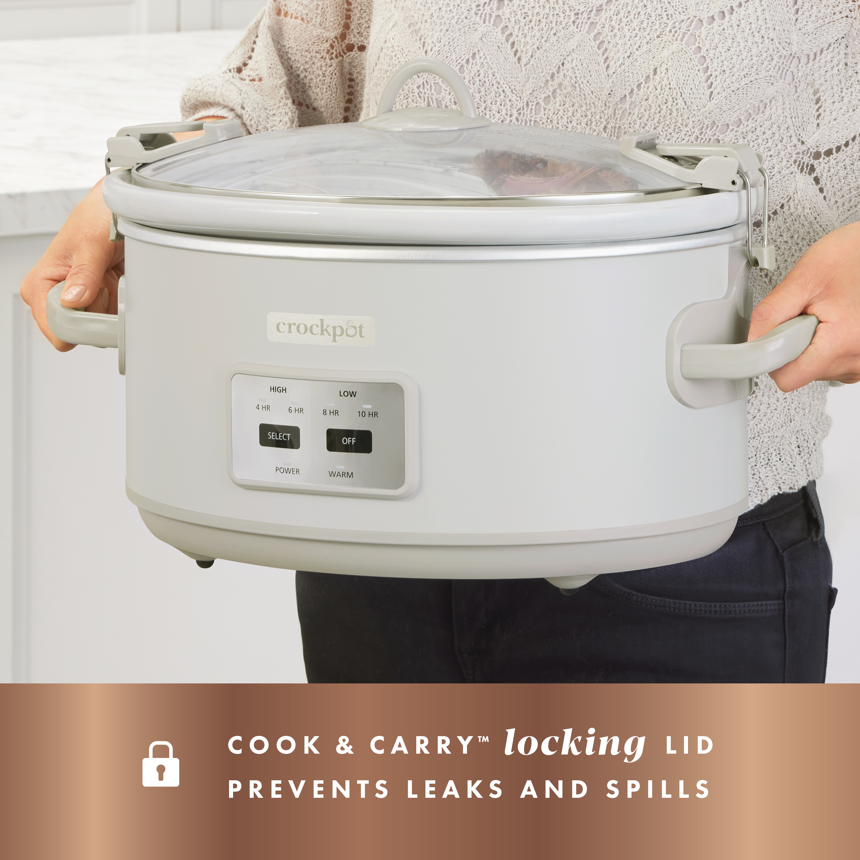 Crock-Pot 7-Quart Cook & Carry Slow Cooker, Mushroom - Image 4
