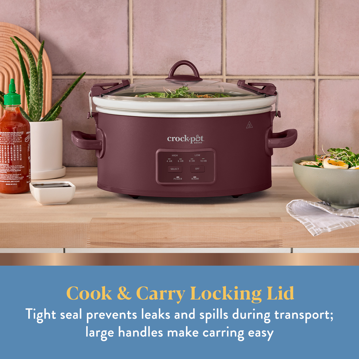 Alternative view of Crock-Pot 6 Qt. Cook & Carry Programmable Slow Cooker, Lambrusco