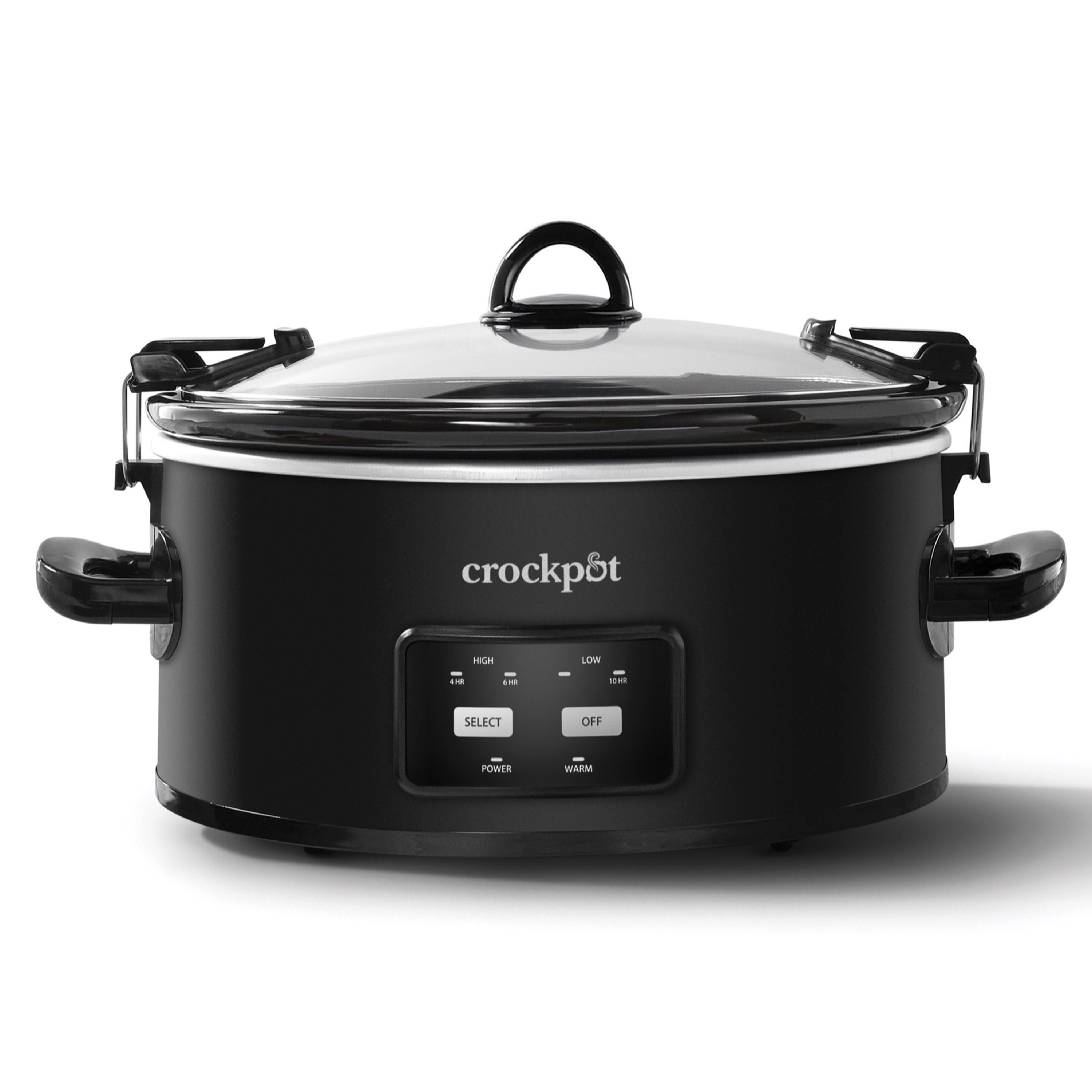 Crock-Pot One-Touch Control 6-Quart Cook & Carry Slow Cooker, Matte Black