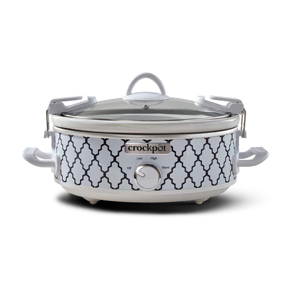 Crock-Pot Manual 2.5-Quart Casserole Crock Slow Cooker, White & Blue