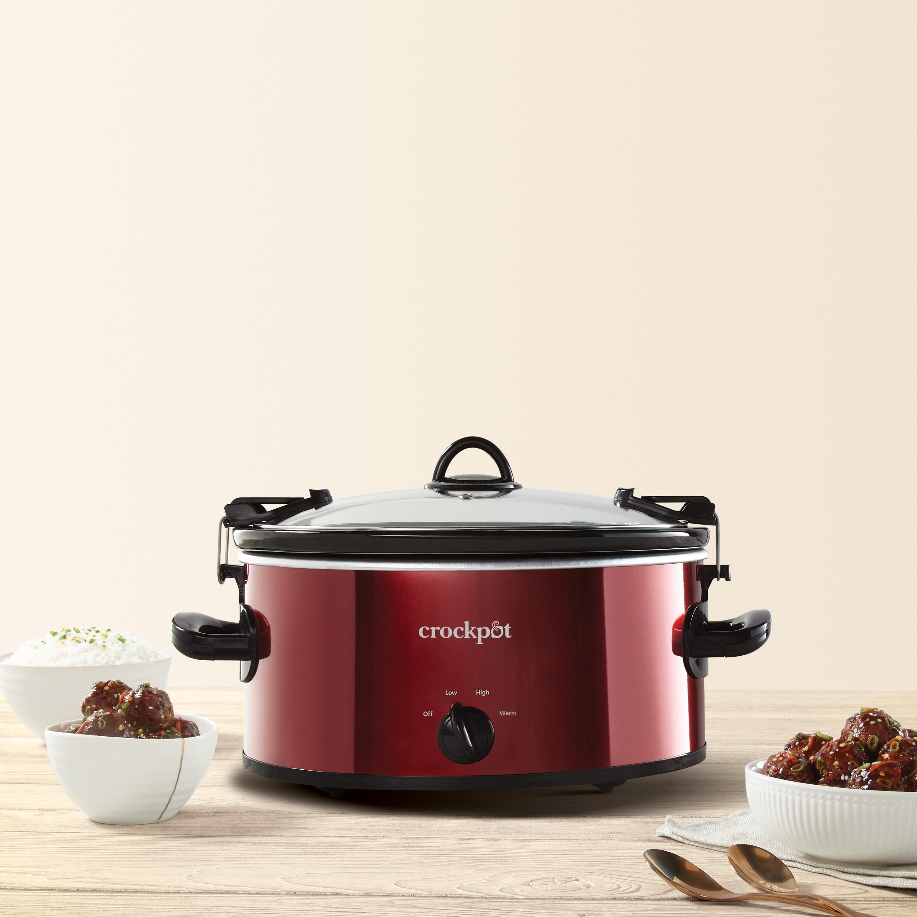 Alternative view of Crock-Pot Manual 6-Quart Cook & Carry Slow Cooker, Red