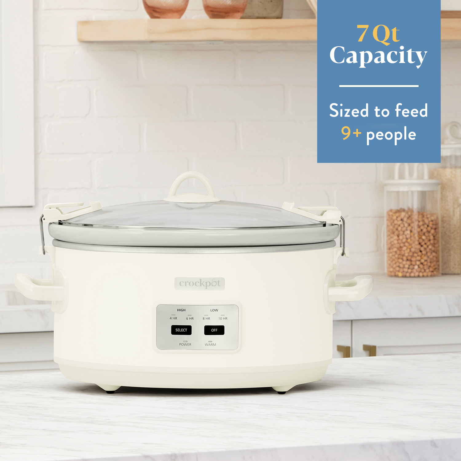 Crock-Pot 7 Qt. Cook & Carry Programmable Slow Cooker with Carry Bag, Oat Milk Cream - Image 6