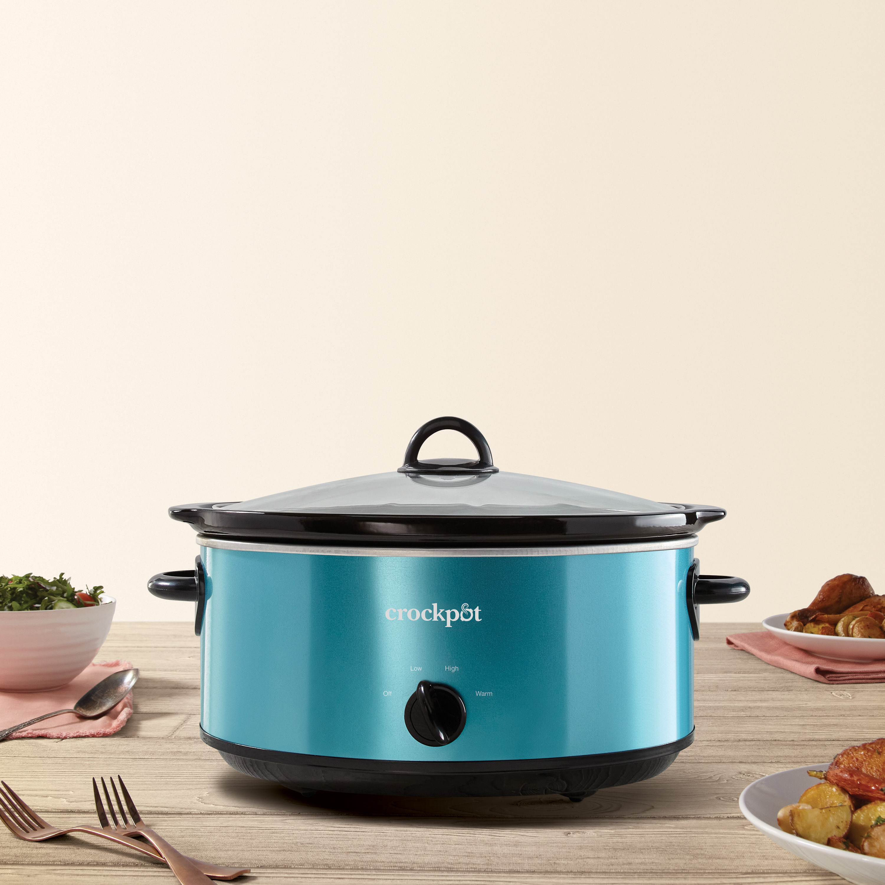 Alternative view of Crock-Pot Manual 7-Quart Slow Cooker, Turquoise