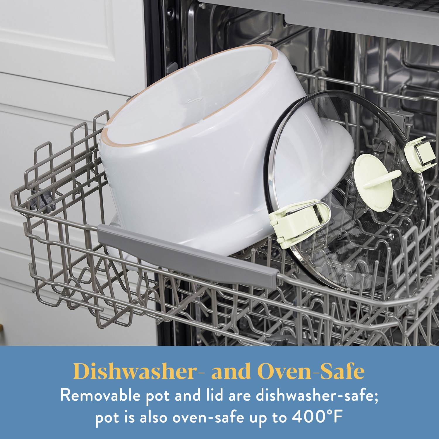 Crock-Pot 7 Qt. Cook & Carry Programmable Slow Cooker with Carry Bag, Oat Milk Cream - Image 7